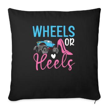 Räder oder Fersen Baby Ankündigung Geschlecht Enthüllung - Sofakissenbezug 45 x 45 cm - Schwarz - Vorne