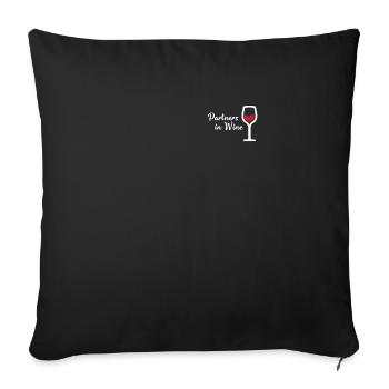 Partenaires dans le | du vin Amateurs de vin Buveurs de vin et - Housse de coussin décorative 45 x 45 cm - noir - Devant