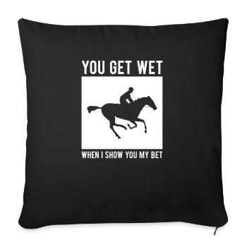 Tu te mouilles quand je te montre mon maillot de pari - Housse de coussin décorative 45 x 45 cm - noir - Devant