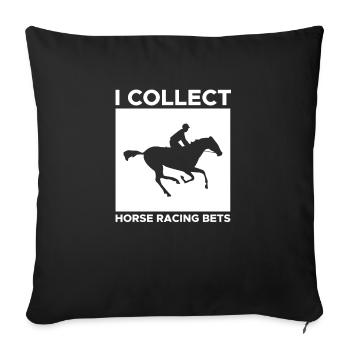 Je collectionne les paris hippiques chemise - Housse de coussin décorative 45 x 45 cm - noir - Devant