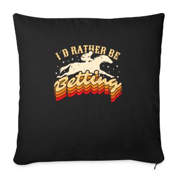 Je préfère parier Chemise Cadeau Course de chevaux - Housse de coussin décorative 45 x 45 cm - noir - Devant