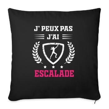 Je peux pas j'ai escalade femme - Housse de coussin décorative 45 x 45 cm - noir - Devant