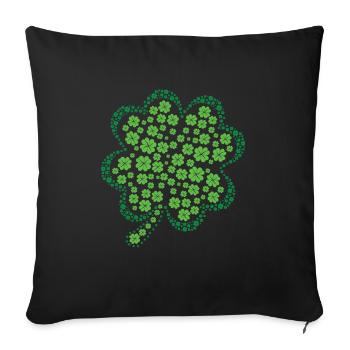CLOVER IN IRISH COLOURS - Sofa pillowcase 17,3'' x 17,3'' (45 x 45 cm) - black - Front
