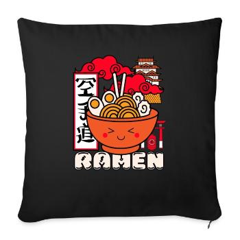 Kawaii Ramen - Sofa pillowcase 17,3'' x 17,3'' (45 x 45 cm) - black - Front