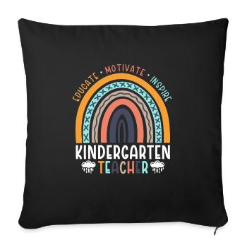 Former une enseignante de maternelle Motivant Inspirant - Housse de coussin décorative 45 x 45 cm - noir - Devant