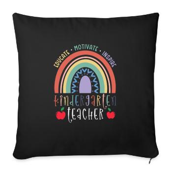 Former une enseignante de maternelle Motivant Inspirant - Housse de coussin décorative 45 x 45 cm - noir - Devant