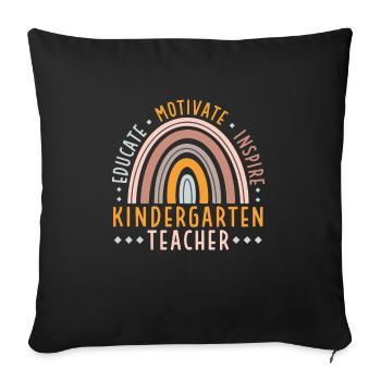 Former une enseignante de maternelle Motivant Inspirant - Housse de coussin décorative 45 x 45 cm - noir - Devant