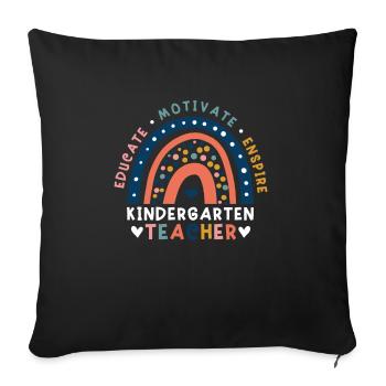 Training a kindergarten teacher Motivating Inspiring - Sofa pillowcase 17,3'' x 17,3'' (45 x 45 cm) - black - Front