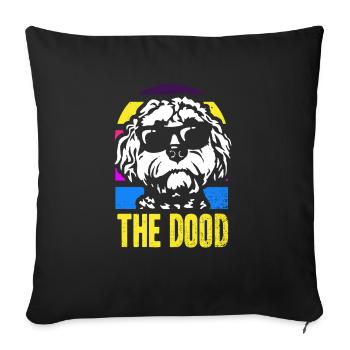 The Dood Doodle Labradoodle Goldendoodle - Sofa pillowcase 17,3'' x 17,3'' (45 x 45 cm) - black - Front