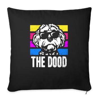 The Dood Doodle Labradoodle Goldendoodle - Sofa pillowcase 17,3'' x 17,3'' (45 x 45 cm) - black - Front
