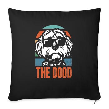 The Dood Doodle Labradoodle Goldendoodle - Sofa pillowcase 17,3'' x 17,3'' (45 x 45 cm) - black - Front