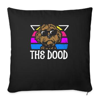 The Dood Doodle Labradoodle Goldendoodle - Sofa pillowcase 17,3'' x 17,3'' (45 x 45 cm) - black - Front
