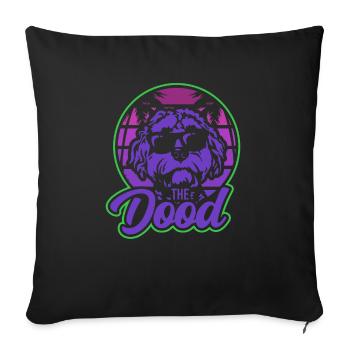The Dood Doodle Labradoodle Goldendoodle - Sofa pillowcase 17,3'' x 17,3'' (45 x 45 cm) - black - Front