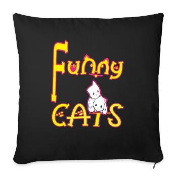 MES Drôles Chats - Housse de coussin décorative 45 x 45 cm - noir - Devant