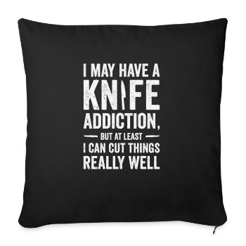 Knife Collector Knives Collecting - Sofa pillowcase 17,3'' x 17,3'' (45 x 45 cm) - black - Front