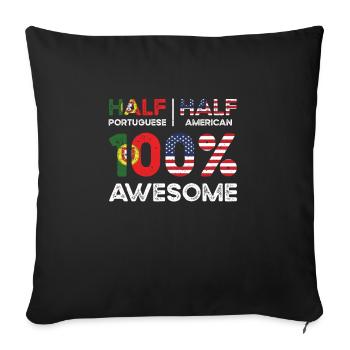 Né portugais Portugal États-Unis - Housse de coussin décorative 45 x 45 cm - noir - Devant