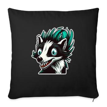 Crazy Stinktier - Skunk - Sofakissenbezug 45 x 45 cm - Schwarz - Vorne