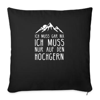 Hochgern I Wandern Klettern Bergsteiger Motiv - Sofakissenbezug 45 x 45 cm - Schwarz - Vorne
