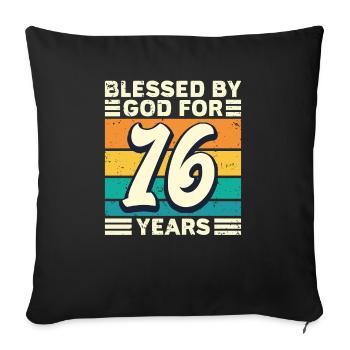 16 années de cadeau d’anniversaire drôle de dicton - Housse de coussin décorative 45 x 45 cm - noir - Devant