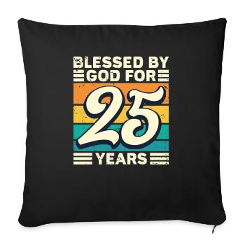 25 années de cadeaux d’anniversaire drôle de dicton - Housse de coussin décorative 45 x 45 cm - noir - Devant