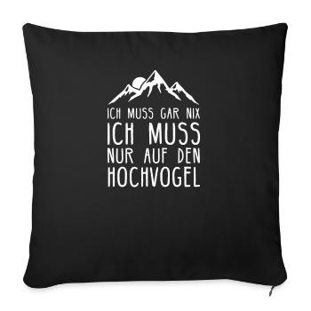 Hochvogel I Wandern Klettern Bergsteiger Motiv - Sofakissenbezug 45 x 45 cm - Schwarz - Vorne