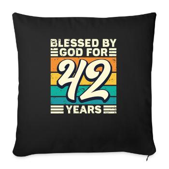 42 années de cadeaux d’anniversaire drôle de dicton - Housse de coussin décorative 45 x 45 cm - noir - Devant