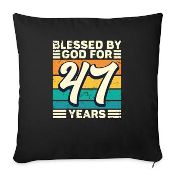 47 années de cadeaux d’anniversaire drôle de dicton - Housse de coussin décorative 45 x 45 cm - noir - Devant