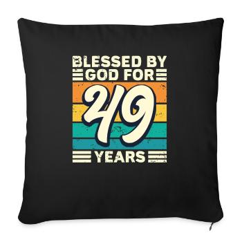 49 années de cadeaux d’anniversaire drôle de dicton - Housse de coussin décorative 45 x 45 cm - noir - Devant