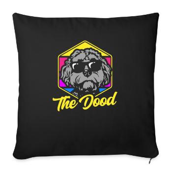 The Dood Doodle Labradoodle Goldendoodle - Sofa pillowcase 17,3'' x 17,3'' (45 x 45 cm) - black - Front