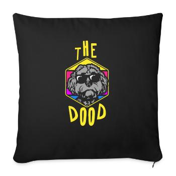 The Dood Doodle Labradoodle Goldendoodle - Sofa pillowcase 17,3'' x 17,3'' (45 x 45 cm) - black - Front