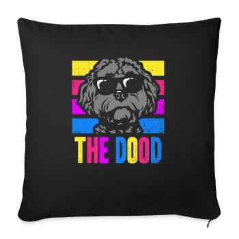 The Dood Doodle Labradoodle Goldendoodle - Sofa pillowcase 17,3'' x 17,3'' (45 x 45 cm) - black - Front
