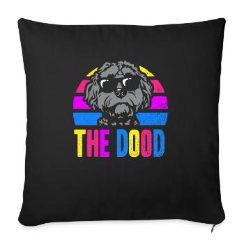 The Dood Doodle Labradoodle Goldendoodle - Sofa pillowcase 17,3'' x 17,3'' (45 x 45 cm) - black - Front