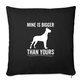 Le mien est plus grand que le tien Grand Danois - Housse de coussin décorative 45 x 45 cm - noir - Devant