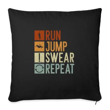 Stabhochspringer Stabhochsprung - Housse de coussin décorative 45 x 45 cm - noir - Devant