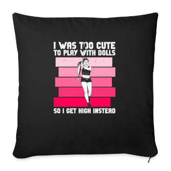 Stabhochsprung Mädchen Stabhochspringen - Sofa pillowcase 17,3'' x 17,3'' (45 x 45 cm) - black - Front