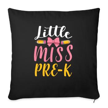 Miss Pre K Kindergarten Vorschule Einschulung - Sofakissenbezug 45 x 45 cm - Schwarz - Vorne
