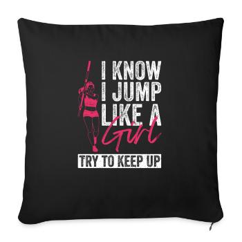 Stabhochspringer Mädchen Stabhochsprung - Sofa pillowcase 17,3'' x 17,3'' (45 x 45 cm) - black - Front