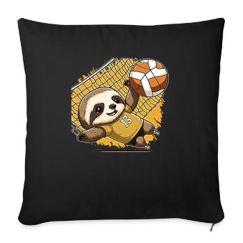 Volleyball Niedliches Faultier Jungen Mädchen - - Sofakissenbezug 45 x 45 cm - Schwarz - Vorne