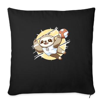 Shibi Volleyball Faultier Jungen Mädchen - - Sofakissenbezug 45 x 45 cm - Schwarz - Vorne