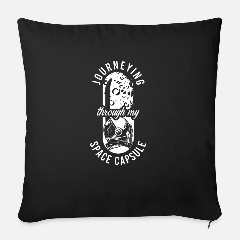 Space Capsule Science Fan Galaxy Astronaut - Housse de coussin décorative 45 x 45 cm - noir