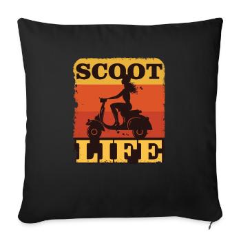 Motorcyclist Scooter Life Motorcross Motorr - Sofa pillowcase 17,3'' x 17,3'' (45 x 45 cm) - black - Front