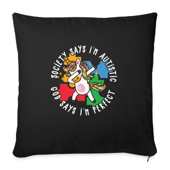 Mouvement d’éducation spécialisée Autism Awareness Gesc - Housse de coussin décorative 45 x 45 cm - noir - Devant