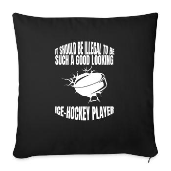 Ice hockey players Ice hockey team Hockey fan - Sofa pillowcase 17,3'' x 17,3'' (45 x 45 cm) - black - Front