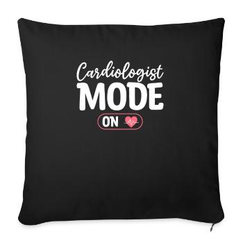 Cardiologist Mode On Cardiology Heart Cardio - Sofa pillowcase 17,3'' x 17,3'' (45 x 45 cm) - black - Front