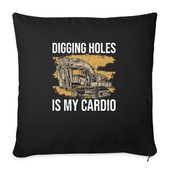 Baggerbagger Bagger Schwerer Equipmanet Opérateur - Housse de coussin décorative 45 x 45 cm - noir - Devant