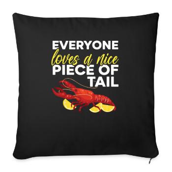 Tout le monde aime un beau morceau de homard à queue - Housse de coussin décorative 45 x 45 cm - noir - Devant