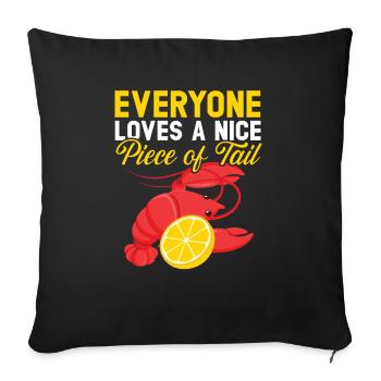 Tout le monde aime un beau morceau de homard à queue - Housse de coussin décorative 45 x 45 cm - noir - Devant
