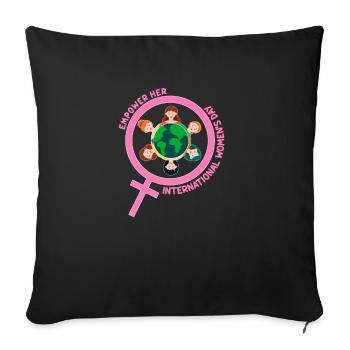 International Women's Day - Womens Month Empower H - Sofa pillowcase 17,3'' x 17,3'' (45 x 45 cm) - black - Front