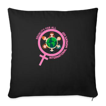 Equaity for All - International Women's Day - Sofa pillowcase 17,3'' x 17,3'' (45 x 45 cm) - black - Front