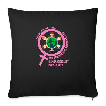 International Women's Day: Equality for Al Embrace - Sofa pillowcase 17,3'' x 17,3'' (45 x 45 cm) - black - Front